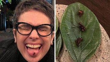 Sandra Anneberg impressionou ao postar uma foto comendo formigas saúva. - Imagem: reprodução/Instagram @sandra.annenberg.real