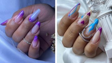 As unhas encapsuladas estão marcando o mundo da beleza em 2023. - Imagem: reprodução/Instagram @livanarahdesigner e @educadora_thifanysouza
