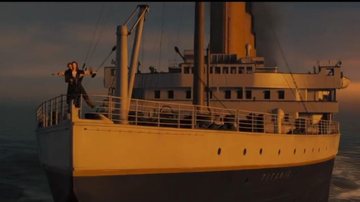 Rose e Jack em famosa cena no navio - Via Instagram/@titanicmovie