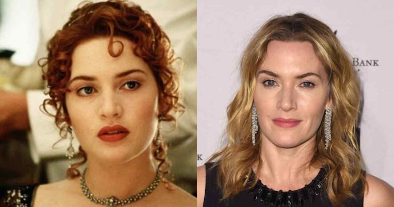 Montagem do antes e depois de Kate Winslet