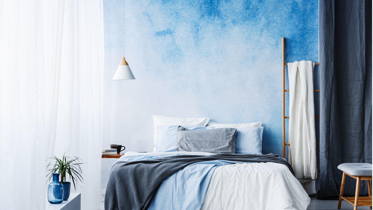 pintura de parede degradê azul