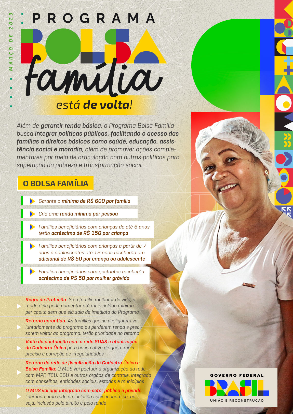 Ilustração do Governo Federal referente ao programa Bolsa Família.