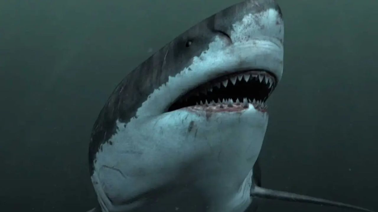 Reprodução artificial do tubarão megalodonte feita pelo Discovery Chanel para o documentário Megalodon