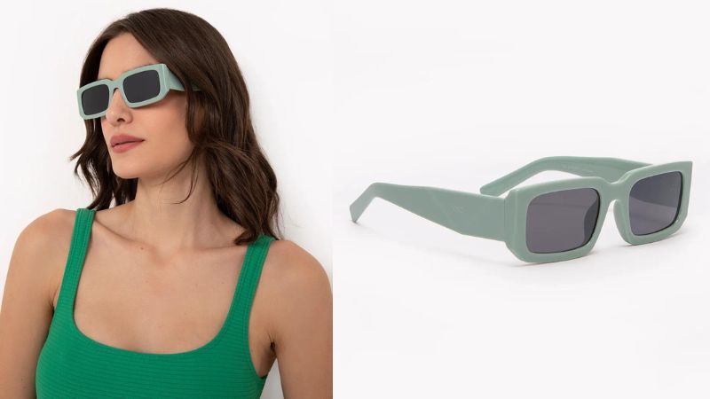 óculos de sol armação verde claro