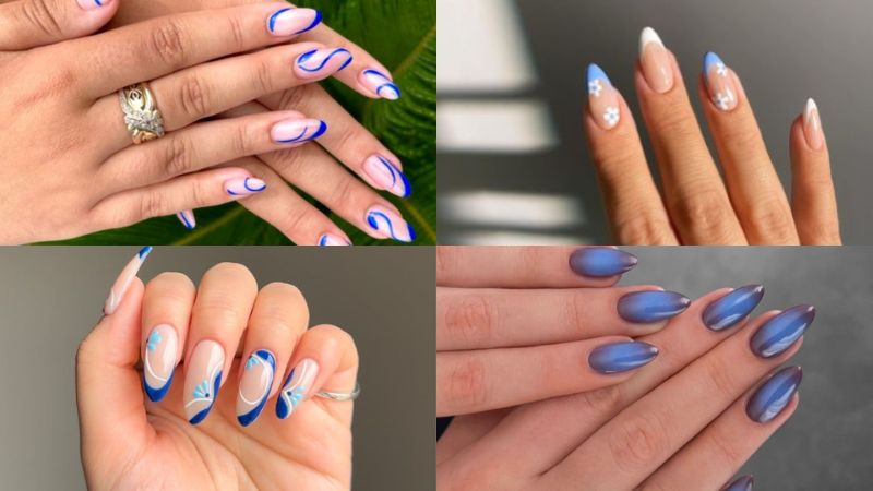 O esmalte azul é maravilhoso para quem está a fim de dar asas à criatividade e investir em nail arts!