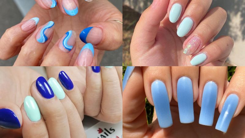 No estilo metalizado ou com as blueberry milk nails, o esmalte azul está marcando 2023! Portanto, não perca tempo e aposte nessa tendência das unhas.