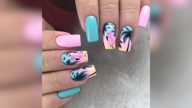 nail art tropical