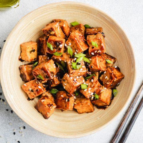 tofu marinado e grelhado