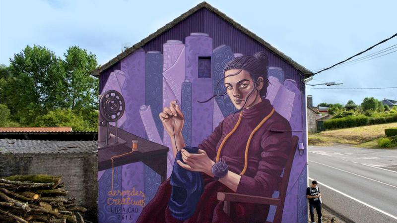 Mural urbano da artista Lidia Cao.