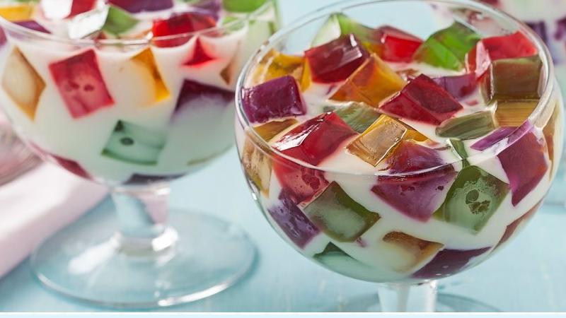 sobremesas geladas gelatina colorida