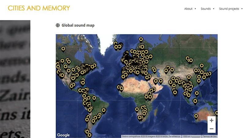 O site conta com sons de diversos locais do mundo, incluindo o Brasil (Foto: reprodução/Cities and Memories)